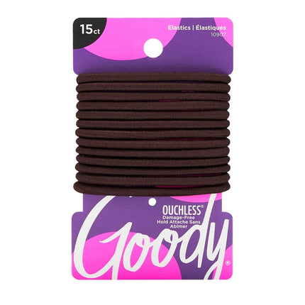Goody Ouchless Bandas Elásticas para el Cabello Marrón Sin Metal 15 Elásticos por Goody