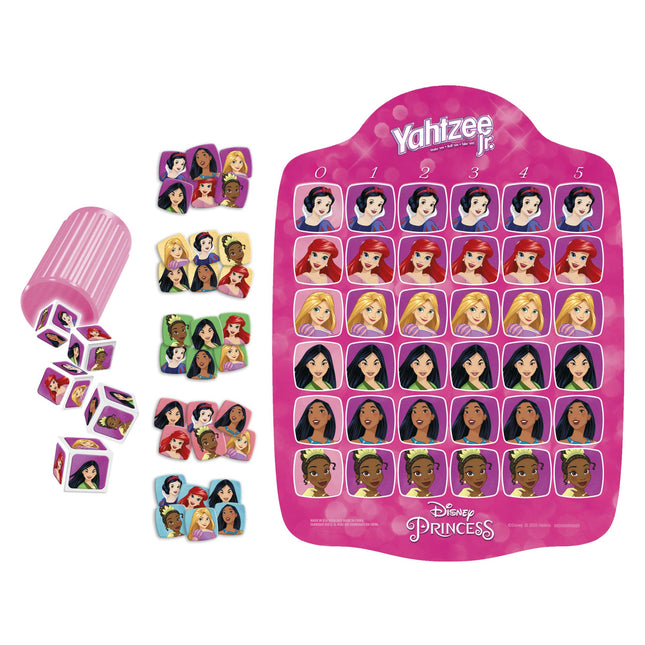 Hasbro Gaming Yahtzee Jr. Disney Princess Edition Dice Game | Kids Counting & Matching Games for Preschoolers | 2-4 Players for Girls & Boys | Ages 4+ (Amazon Exclusive)