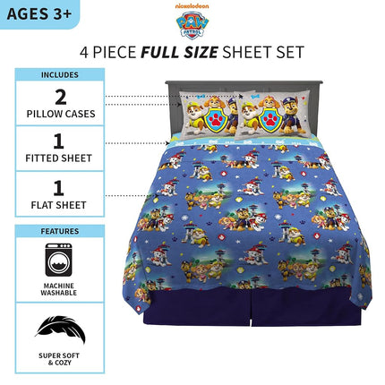 Franco Kids Bedding Super Soft Microfiber Sheet Set, Full, Paw Patrol