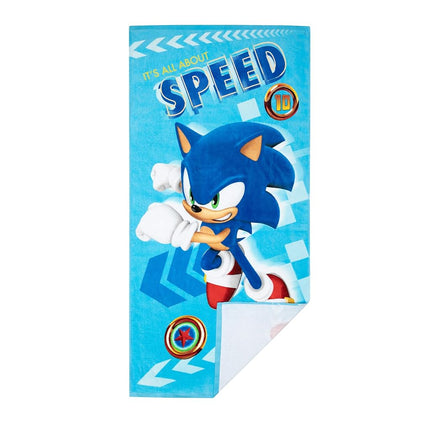 Franco Kids Super Soft Cotton Beach Towel, 28 in x 58 in, Sonic The Hedgehog