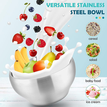 HaWare 6-Piece Kids Bowls, 12oz SUS304 Metal Bowl for Toddler Children