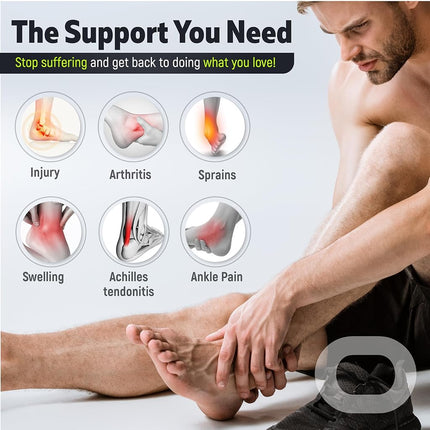 Ankle Brace Compression Sleeve for Men & Women (1 Pair) - Best Ankle Support Foot Braces for Pain Relief, Injury Recovery, Swelling, Sprain, Achilles Tendon Support, Heel Spur, Plantar Fasciitis Socks