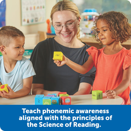 Learning Resources Say-a-Sound™ Cubos de voz, actividades de aprendizaje preescolar, tarjetas didácticas del ABC, juguetes de terapia del habla, regalos para niños, 3 años en adelante, 16 piezas