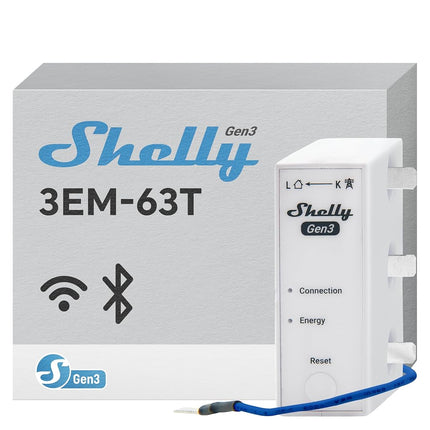 Shelly 3EM-63T Gen3, Wi-Fi Three Phase or Single P