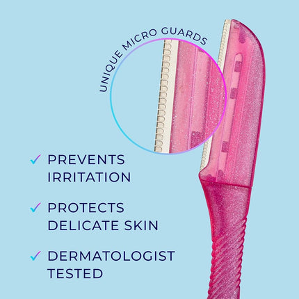 Schick Silk Touch-Up Multipurpose Exfoliating Dermaplaning Tool, Eyebrow Razor, and Facial Razor with Precision Cover, 3 Count