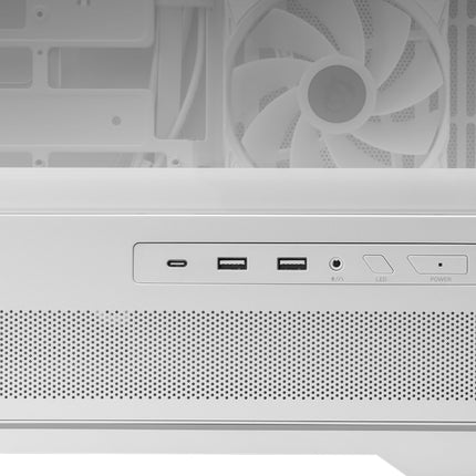 MSI MAG PANO 110R PZ White - Mid-Tower Gaming PC Case - Tempered Glass Side Panel - 3 x 120mm ARGB Fans - Liquid Cooling Support up to 360mm Radiator - Mesh Panel for Optimized Airflow
