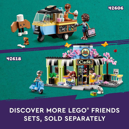 Lego Friends Heartlake City Café Shop Toy for Kids, Bakery Building Set, Birthday Gift Idea for Girls and Boys Ages 6 Years and Up with 3 Mini Dolls and a Dog Toy Figure, 42618