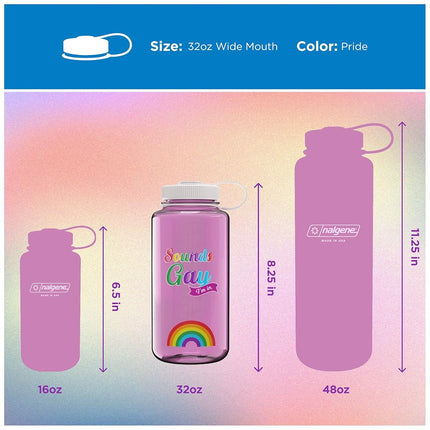 Nalgene 32 oz Wide Mouth Water Bottle | BPA-Free, Durable & Leak Proof, Lightweight Bottle for Hiking & Gym, Work & Travel, Pride