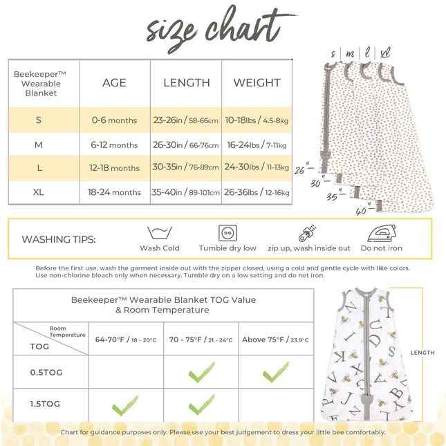 Burt's Bees Baby Unisex Beekeeper Wearable Blanket, Organic Cotton - Light Weight or Medium Weight - Newborn Essentials, A Bee C Cloud, Medium
