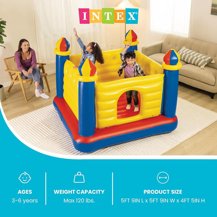 Intex Jump O Lene Castle Inflatable Bouncer, 69" X 69" X 53", for Ages 3-6