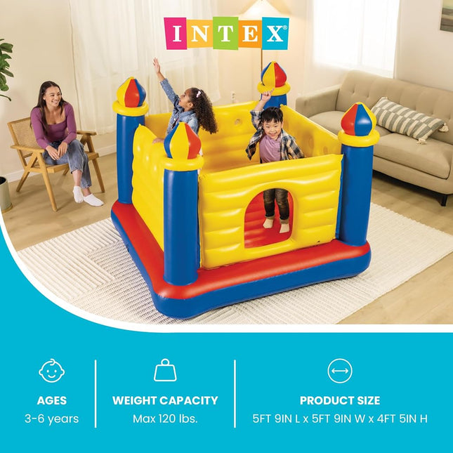 Intex Jump O Lene Castle Inflatable Bouncer, 69" X 69" X 53", for Ages 3-6