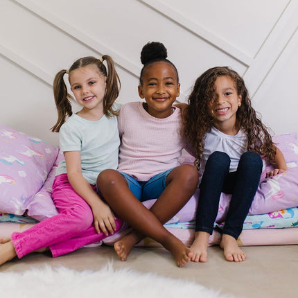 Wildkin Kids Floor Lounger – Pillow Lounger, Travel-Friendly, Ideal for Sleepovers, Fits Standard Pillows - Magical Unicorns