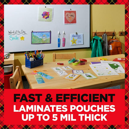 Scotch Rapid Thermal Laminator, Ready in 1 Minute, Never Jam Technology Automatically Prevents Misfed Items, 9 inch, Includes 2 Pouches (TL909X-EF)