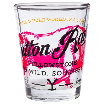 Silver Buffalo Yellowstone Ranch Montana, 4 Pack Mini Glass Set, 1.5oz