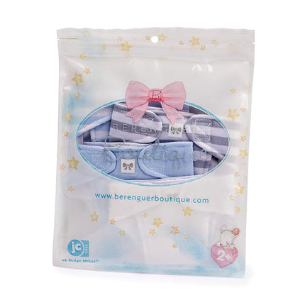 JC Toys Set of 4 Nappies for Dolls from 36 to 43 cm, Washable and Reusable, Ideal for Playing, Multicoloured, Blue, Designed in Spain by Berenguer, +2 Years, 81004