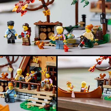 LEGO Ideas A-Frame Cabin 21338 Collectible Display Set, Buildable Model Kit for Adults, Gift for Nature and Architecture Lovers, Includes 4 Customizable Minifigures and 11 Animal Figures