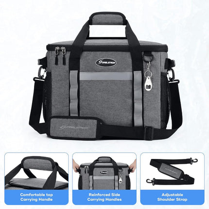 Maelstrom Soft Cooler Bag, Collapsible Leakproof Cooler for 55 Cans � Portable Ice Chest for Camping, Beach, Road Trips & Grocery Shopping, Gray