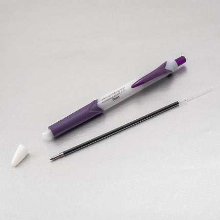 Pentel GlideWrite Ballpoint Pen with TechniFlo Ink, (1.0mm) Medium Line, Violet, Box of 12 (BX910-V)