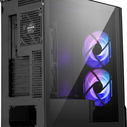 MSI MPG Velox 300R Airflow PZ - Mid-Tower Gaming PC Case - Tempered Glass Side Panel - 2 x 160 mm Dual Layer Blades Fans - Liquid Cooling Support up to 360mm Radiator - Mesh Panel for Airflow