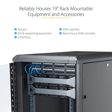 StarTech.com 4-Post 15U Server Rack Cabinet, 19" Data Rack Cabinet for IT / Network Equipment, with Adjustable Mounting Rails