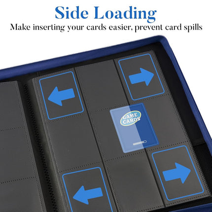 9 Pocket Trading Card Binder, Fabmaker 360 Pockets Zipper Card Binder, Premium PU Binder for Cards, Durable Card Book, Side Loading Card Folders, Card Album for MTC, TCG, Game Cards, Sports Cards