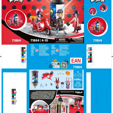 Playmobil | Miraculous | Scooter ride through Paris | Toy from 4 years | Gift for children | Encourages creativity & role play | Play figure with accessories & detailed set | 71864