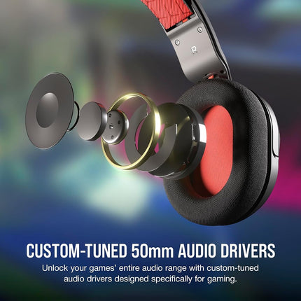 Corsair HS35 v2 Multiplatform Wired Gaming Headset � Flexible Omni-Directional Microphone � Universal 3.5mm Connection � PC, Mac, PS5, PS4, Xbox, Nintendo Switch, Mobile � Red