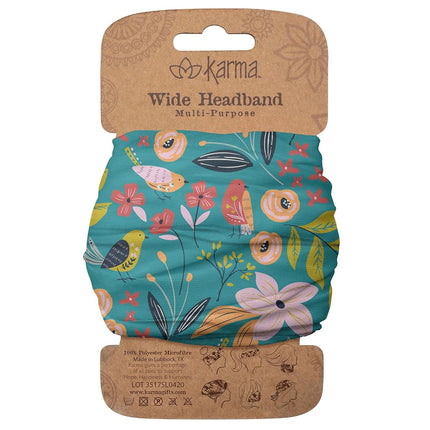 Karma Bird Headband for Women - Wide - Fabric Head