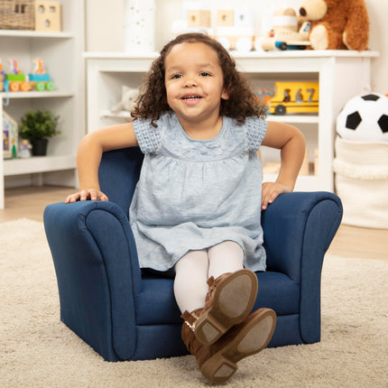Sillón infantil de tela vaquera de Melissa & Doug (muebles infantiles, 58.4 cm de largo x 44.5 cm de ancho x 46.5 cm de alto) Muebles para niños, silla de lectura para niños, sillas para niños pequeños, sillón infantil grande