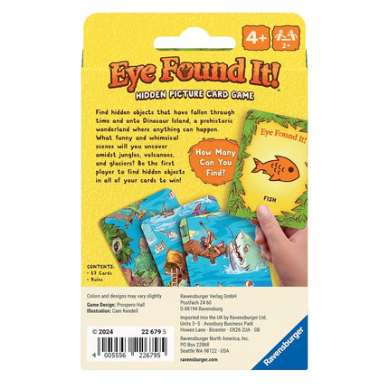 Ravensburger Dinosaur Island Eye Found It! Card Game - Fun Dinosaur Spot It Game for Kids & Families - Promotes Focus and Memory - Ages 4+