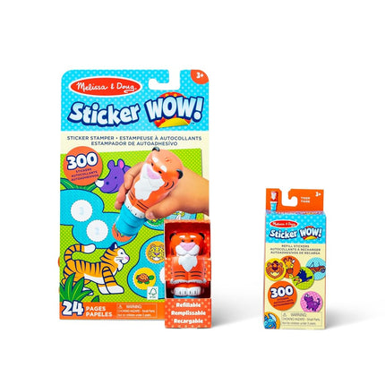 Melissa & Doug Sticker WOW Tigre Ensemble : Tampon Autocollant, Bloc d'Activités de 24 Pages, 600 Autocollants au Total, Loisirs Créatifs Jouet Fidget Personnage à Collectionner