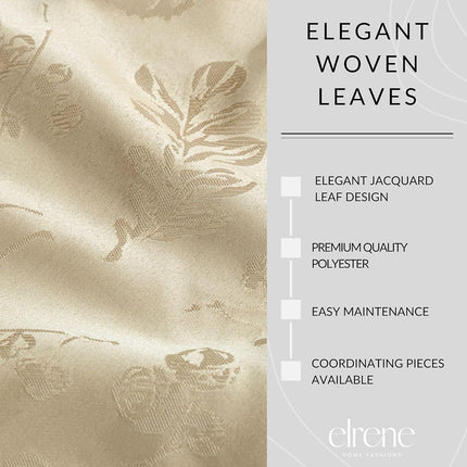 Elrene Home Fashions Jacquard Damask Fabric Tablecloth for Fall/Harvest/Thanksgiving, Polyester, Taupe, 102" x 60" (Rectangular)