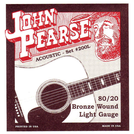 John Pearse P200L Bronze Acoustic Guitar Strings, 