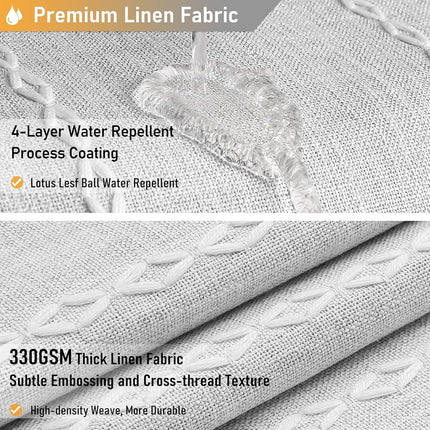 BTTN 72 x 90 Boho Linen Heavy Duty Cloth Shower Curtain Set, Grey/Gray