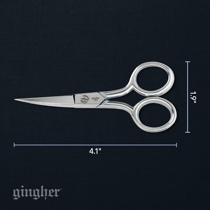 Fiskars Gingher 4' Curved Embroidery Scissors, Silver