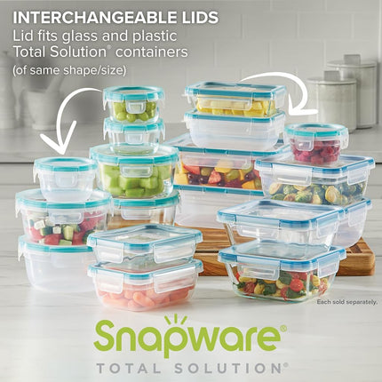 Snapware Total Solution Plastic Food Storage Container 20-Piece Set with Lids – Microwave, Dishwasher and Freezer Safe, BPA-Free Lids for Kitchen Organisation