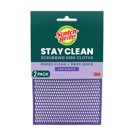 Scotch-Brite Stay Clean Scrubbing Dish Cloths, Reu