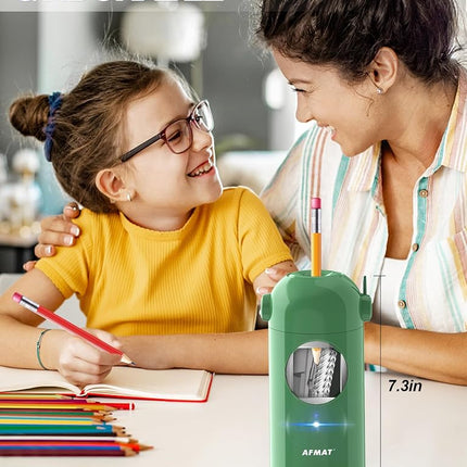 Electric Pencil Sharpener for Colored Pencils 7-11.5mm, Green