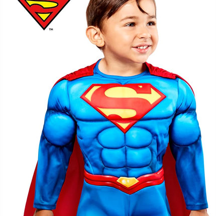 Rubie's Boy's Superman Deluxe Padded Costume Jumpsuit and Cape, 4T