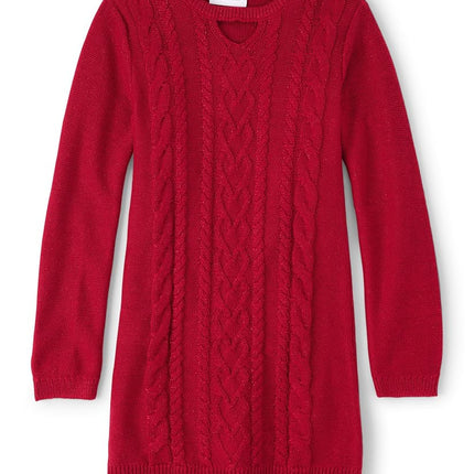 Robe pull grande fille The Children's Place, tricot torsadé rouge, taille L