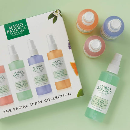 Mario Badescu Facial Spray Collection (Pack of 4) - Aloe, Cucumber, Green Tea, Herbs, Rosewater, Chamomile, Lavender, Sage and Orange Blossom - 400ml