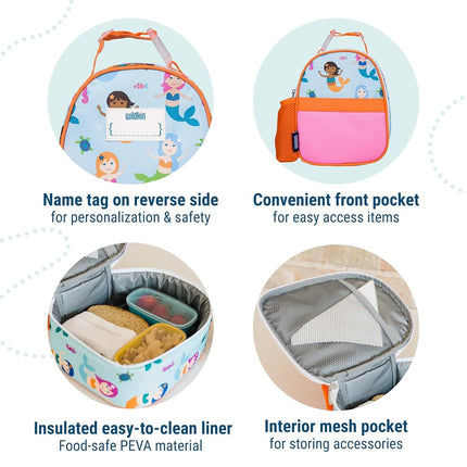 Sac à déjeuner isotherme Wildkin pour garçons et filles, 23 x 18 cm, idéal pour les collations chaudes ou froides à l'école et en voyage (Sirènes)