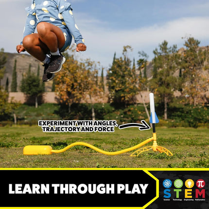 Stomp Rocket The Original Jr. Glow Rocket Launcher, 4 Foam Rockets and Toy Air Rocket Launcher - STEM Gift for Boys and Girls Ages 3 Years and Up - Great for Year Round Play Twin 20005