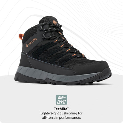 Columbia Men's Strata Trail Mid Waterproof Hiking Shoe, Black/Owl, 11.5 Wide