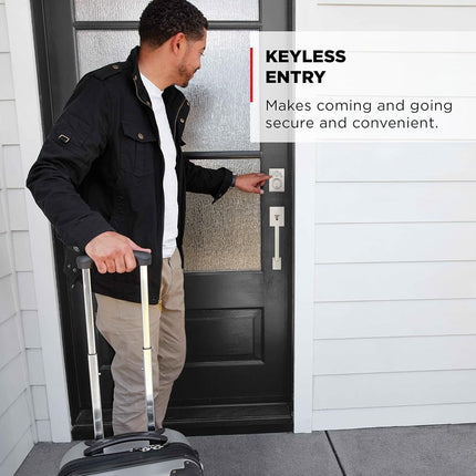 Kwikset Powerbolt 240 5-Button Keypad Satin Nickel Contemporary Electronic Deadbolt Door Lock, Featuring Convenient Keyless Entry, Customizable User Codes and Auto Locking