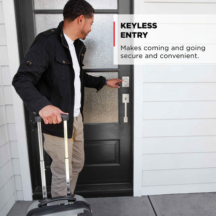 Kwikset Powerbolt 240 5-Button Keypad Satin Nickel Contemporary Electronic Deadbolt Door Lock, Featuring Convenient Keyless Entry, Customizable User Codes and Auto Locking
