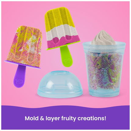 Kinetic Sand, Smoothie Mixer Playset with 14 oz Play Sand, Tools and Popsicle Mould, Play Food Toy, Arts and Crafts Kids Toys for Girls and Boys Ages 5 and up.