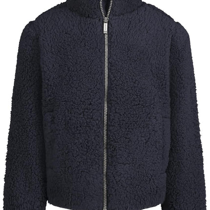 Chaqueta con cremallera completa para niño Nautica, bolsillos canguro, hecha con forro polar ligero, azul marino/Sherpa, 8