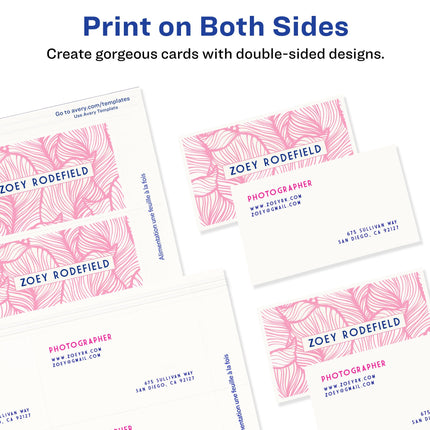 Avery Clean Edge Printable Business Cards with Sure Feed Technology, 2" x 3.5", White, 1,000 Blank Cards for Laser Printers (5874)