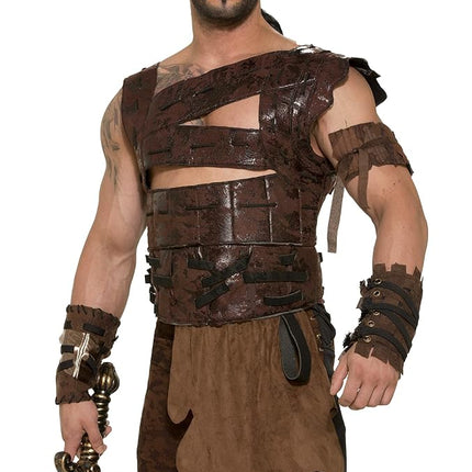 Mens Medieval Warrior Armor Costume, Brown, One Si